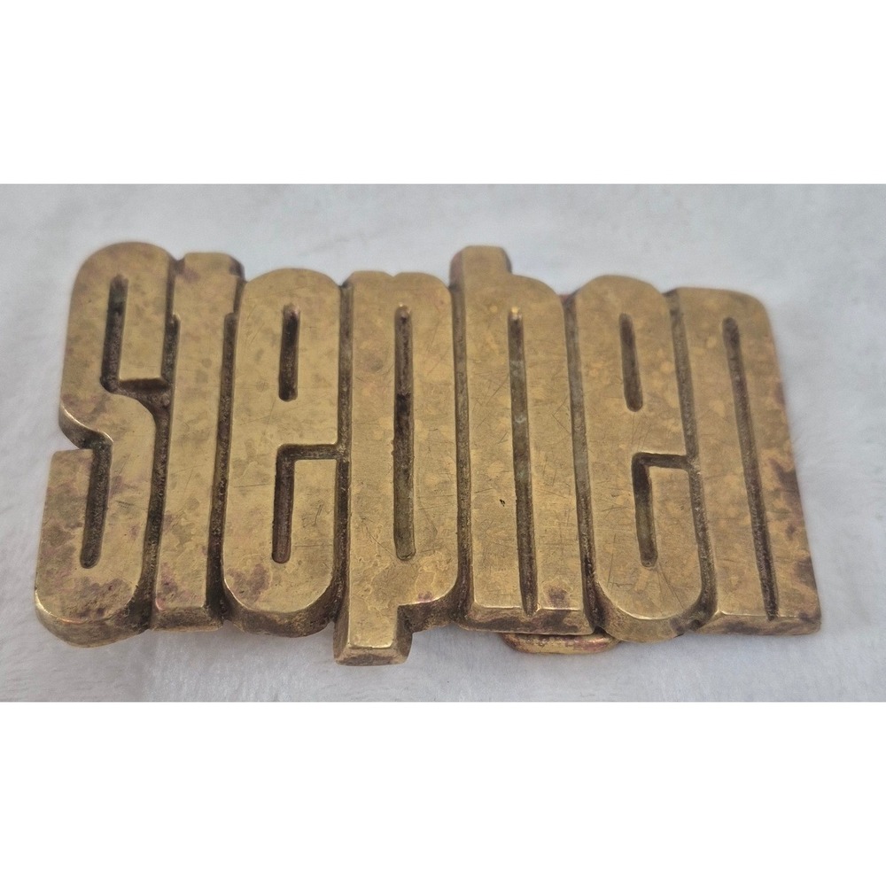 Vintage Solid Brass Personalized Stephen Belt Buckle 1978 By Baron - Picture 2 of 9